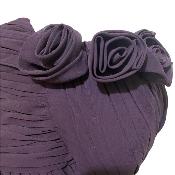 Bill Levkoff Style 109 Plum Chiffon Sweetheart Bodice Fit & Flare Dress SZ 22 - Picture 3 of 13